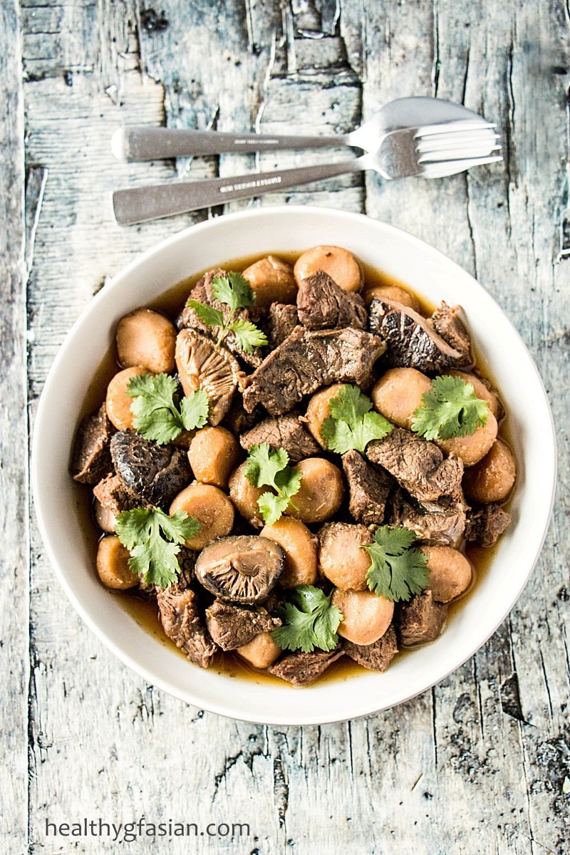 Beef with Chinese Water Chestnuts Stew Gluten Free