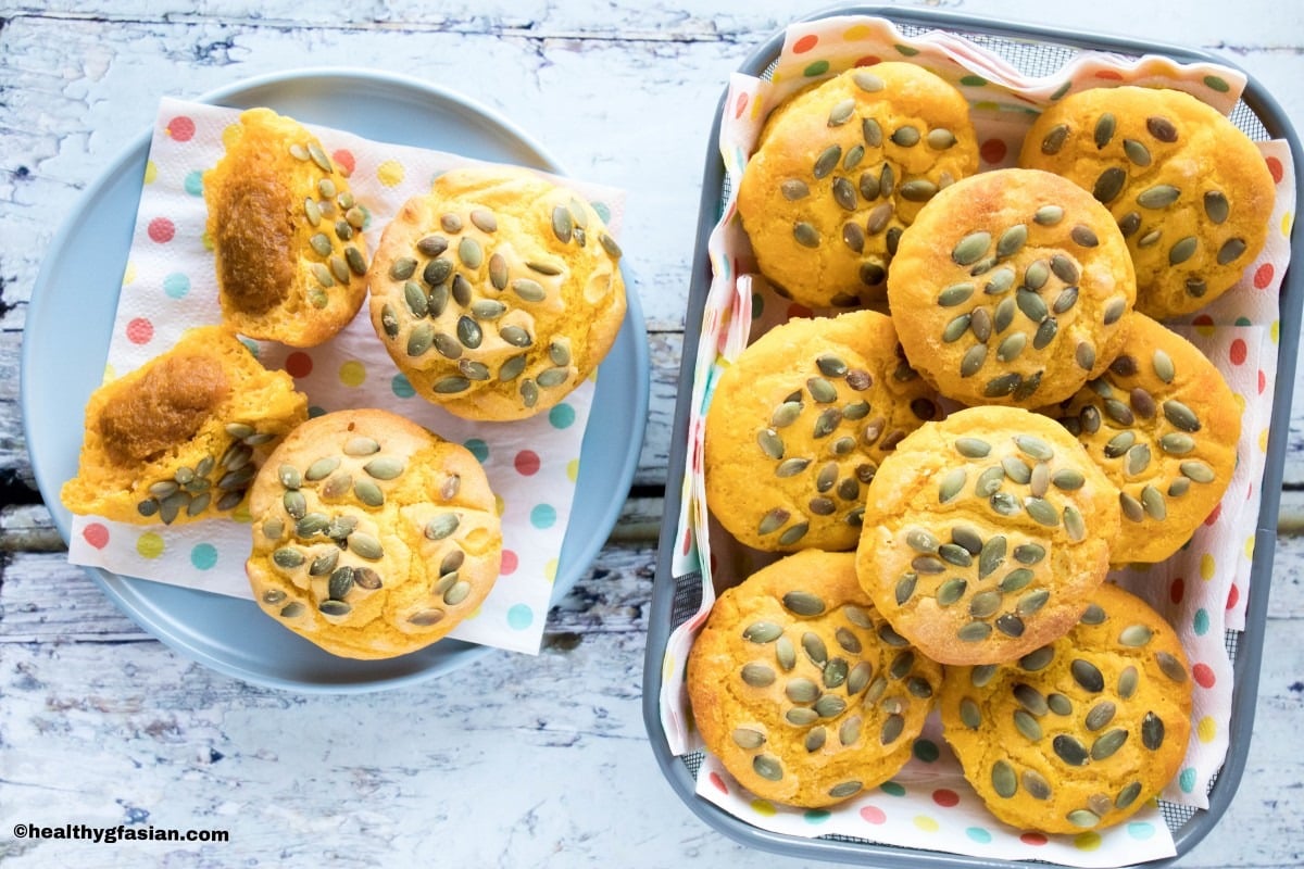 Baked Pumpkin Buns with Cinnamon Pumpkin Filling Gluten Free