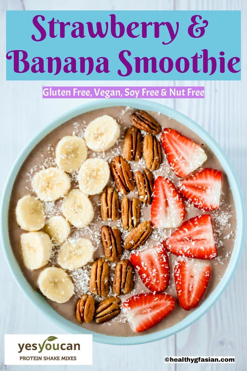 Strawberry & Banana Smoothie Vegan Protein Shake Vanilla Toffee