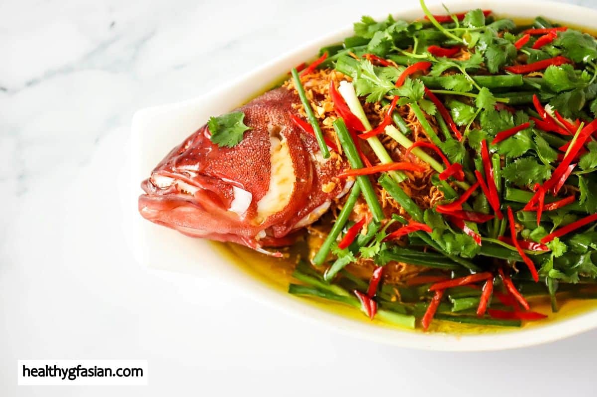 Chinese Steamed Whole Fish with Ginger Shallot Gluten Free