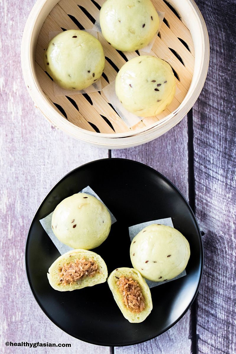 Steamed Pandan Coconut Buns Gluten Free Asian Recipes Healthy gf Asian