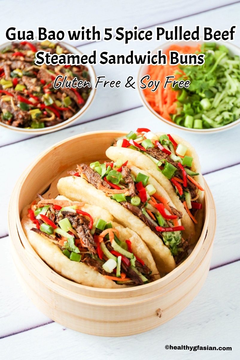 Gua Bao with 5 Spice Pulled Beef (Steamed Sandwich Buns) Gluten Free