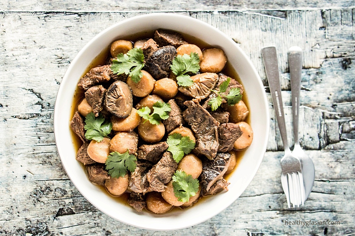 Beef with Chinese Water Chestnuts Stew Gluten Free