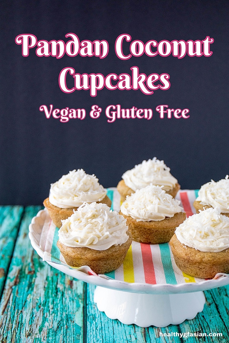 Vegan Pandan Coconut Cupcakes Gluten Free