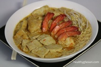 Malaysian Curry Laksa (King Prawns and Chicken Laksa)